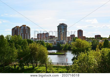 Eco-friendly Levoberezhny district in a Khimki, Russia