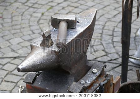 Blacksmith Wotk With Hammer And Hot Iron
