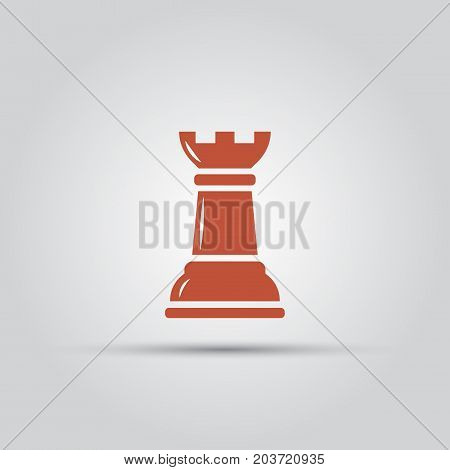chess rook isolated vector colored single icon