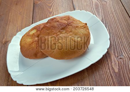 belyashi - traditional Tatar pies , close up