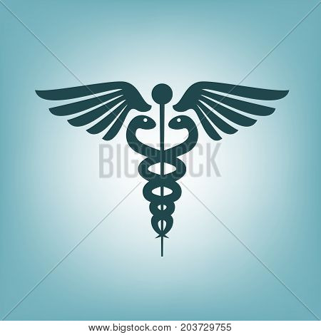 Caduceus medical symbol isolated on background. Vector stock.