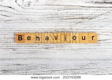 BEHAVIOUR word made with wooden blocks concept