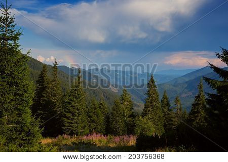 Amazing Mountain Landscape Before Storm
