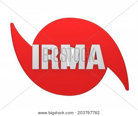 Hurricane Irma Symbol isolated on white background. 3D render