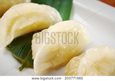 Chinese dumplings Jiaozi , close up meal
