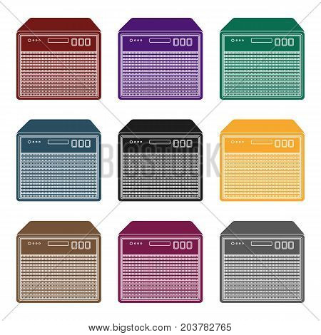 Guitar amplifier icon in black style isolated on white background. Musical instruments symbol vector illustration