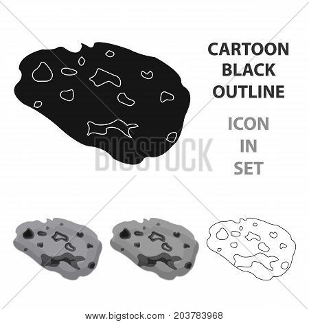 Meteorite icon in cartoon design isolated on white background. Planets symbol stock vector illustration.