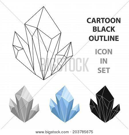 Blue natural mineral icon in cartoon design isolated on white background. Precious minerals and jeweler symbol stock vector illustration.