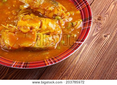 Kerala Fish Curry.south indian food , close up meal