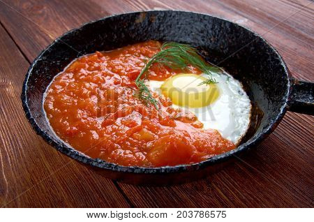 Matbucha And Scrambled Eggs