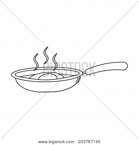 Frying pan, single icon in outline style.Frying pan vector symbol stock illustration .