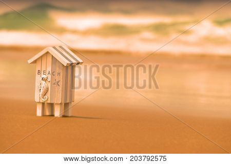 Beachside Beach Hut Tropical Holiday Background abstract (Location Noosa, Australia)