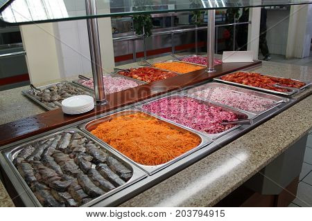 Smorgasbord Salad Bar. There are five different items