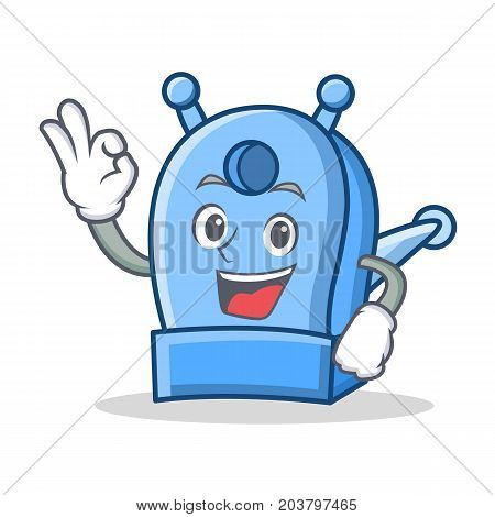 Okay pencil sharpener character cartoon vector illustration