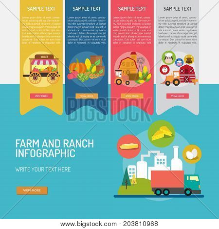 Infographic Farm and Ranch | Use for farm, ranch, agriculture, harvest, industry and much more. The set can be used for several purposes like: websites, print templates, presentation templates, promotional materials, info