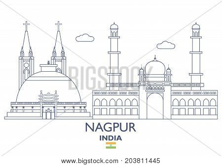 Nagpur Linear City Skyline India. Famous place