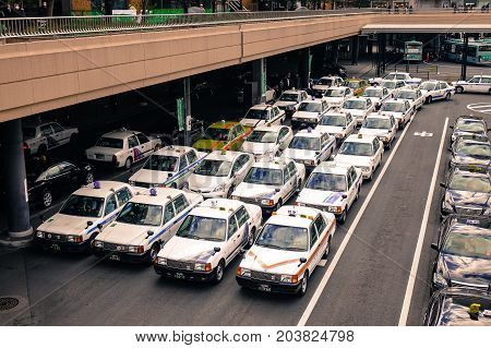 Traffic At Downtown In Sendai, Japan