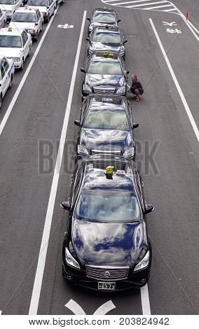 Traffic At Downtown In Sendai, Japan