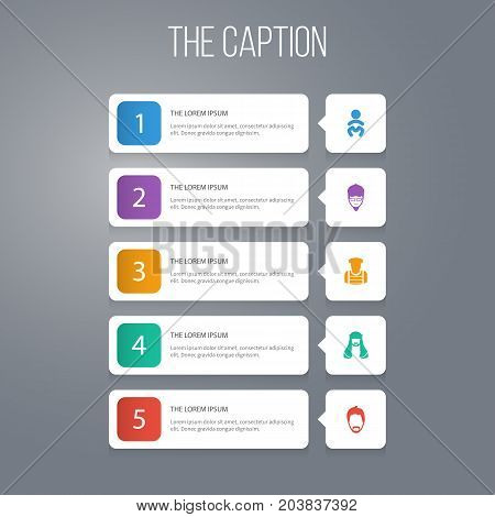 Icon Person Set Of Policeman, Painter, Mussulman And Other Vector Objects