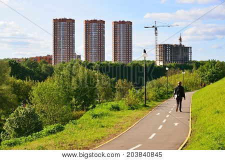 Eco-friendly Levoberezhny district in a Khimki, Russia