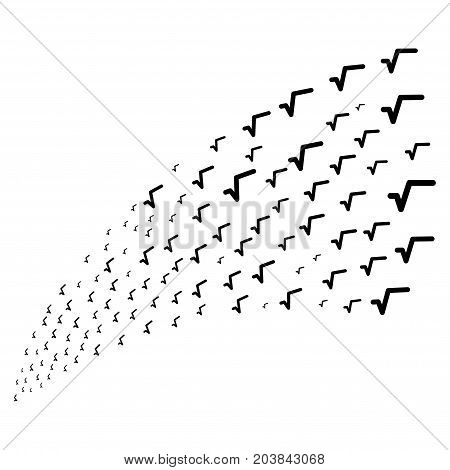 Fountain of sqrt icons. Vector illustration style is flat black iconic sqrt symbols on a white background. Object fountain combined from design elements.