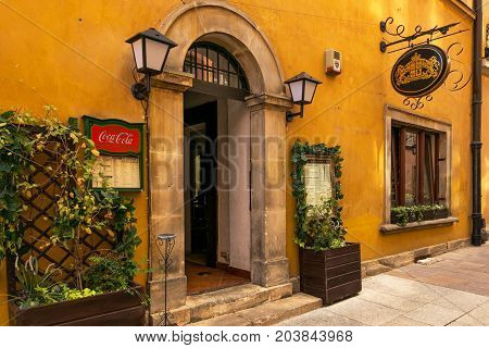 Warsaw, Poland - August 2, 2017: Architecture And People On The Street New World In Warsaw.