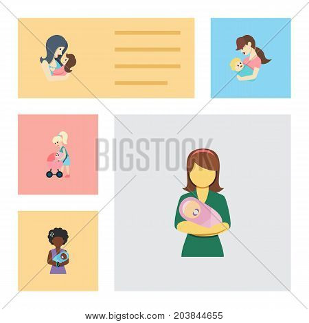 Flat Icon Mam Set Of Mother, Woman, Mam And Other Vector Objects