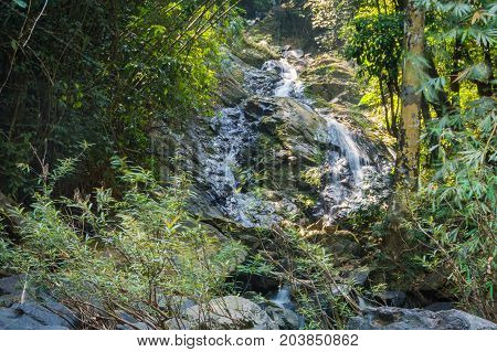 Scenery In Khao Sok National Park In Thailand. Khao Sok National Park The Rain Jungle Forest In Sura
