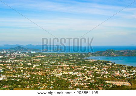 Panoramic View From The Hill Big Buddha In Phuket Thailand