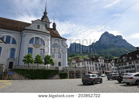 The Church Of Schwyz On Switzerland