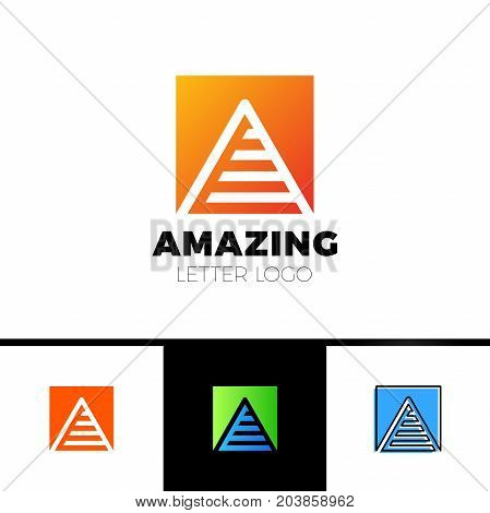 Abstract Letter A Logo Design Template. Arrow Creative Sign. Vector Icon.