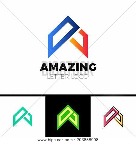 Abstract Letter A Logo Design Template. Arrow Creative Sign. Vector Icon.