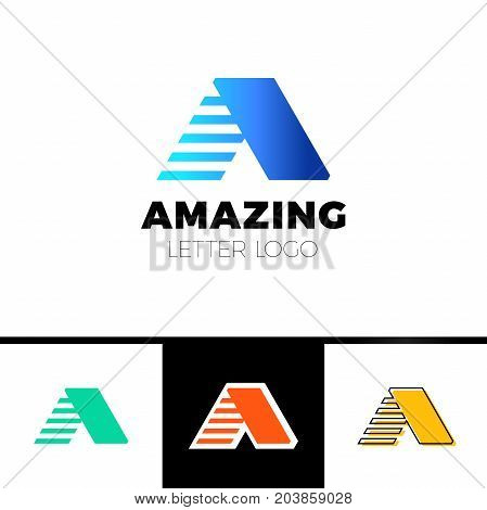 Abstract Letter A Logo Design Template. Arrow Creative Sign. Vector Icon.