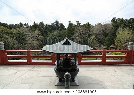burner stand in Naritasan Temple grounds in Narita Japan 16. april 2012