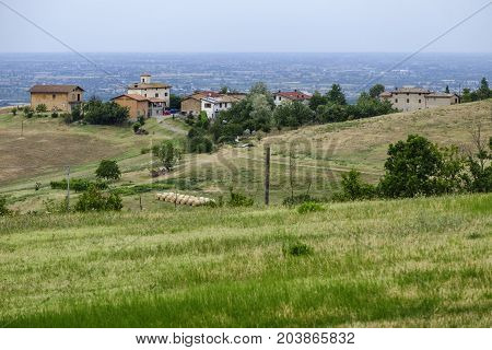 Summer landscape along the road from Marano sul Panaro and Guiglia (Modena Emilia Romagna Italy)