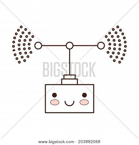 transmission antenna cartoon kawaii in monochrome silhouette vector illustration