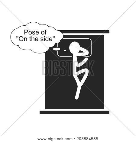 Pose of On the side for sleep, vector illustration