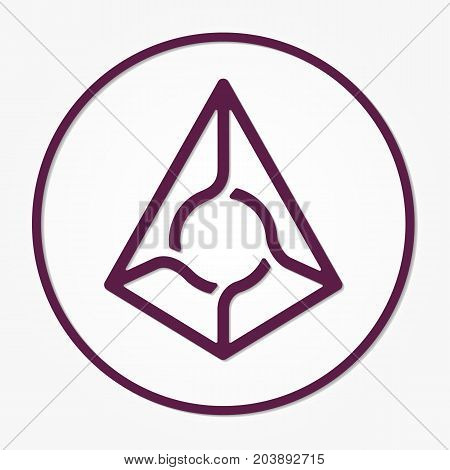 Augur Cryptocurrency. Vector Sign Icon. Internet Money
