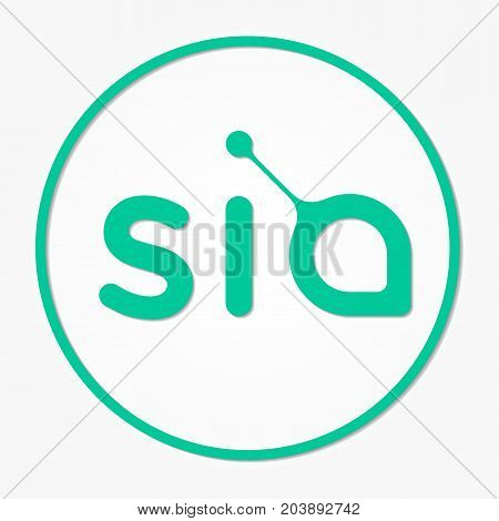 Siacoin Cryptocurrency. Vector Sign Icon. Internet Money