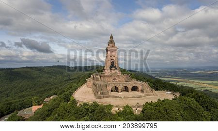 Aerial view of Kyffhaeuser monument in Germany