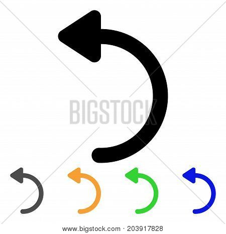Rotate CCW icon. Vector illustration style is a flat line iconic rotate CCW symbol with black, gray, green, blue, yellow color versions. Designed for web and software interfaces.