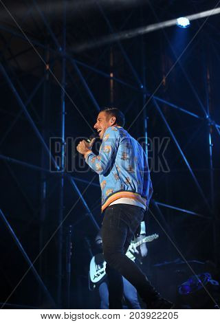 Vicenza, Vi, Italia - September 5, 2017: Live Concert Gabbani Francesco An Italian Singer-songwriter