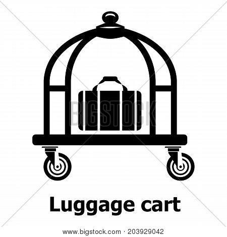Luggage cart icon. Simple illustration of luggage cart vector icon for web