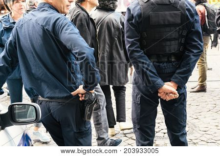 Police France Political March During A French Nationwide Day Against Macrow Labor Law