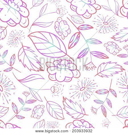 green forest seamless flower nature eco autumn pattern