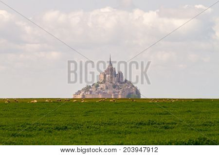 Le Mont-Saint-Michel off the country's northwestern coast at the mouth of the Couesnon River near Avranches in Normandy France