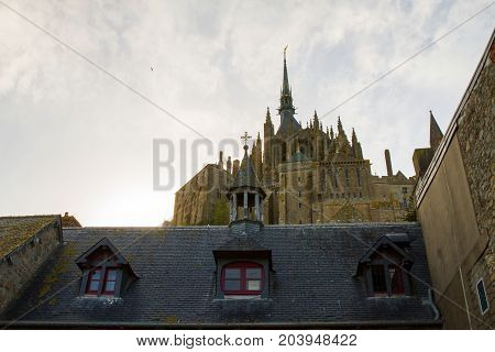 Le Mont-Saint-Michel off the country's northwestern coast at the mouth of the Couesnon River near Avranches in Normandy France