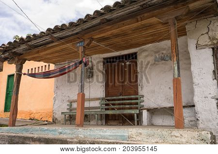 March 12 2017 Vilcabamba Ecuador: old rustic architecture all through the popular tourist destination town