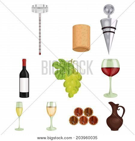 Wine products. Growing grapes, wine.Vine production icon in set collection on cartoon style vector symbol stock web illustration.