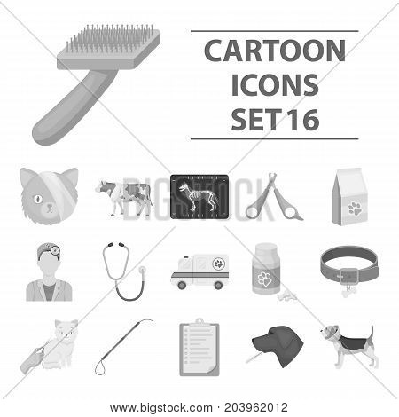 Veterinary clinic set icons in monochorme design. Big collection of veterinary clinic vector symbol stock illustration